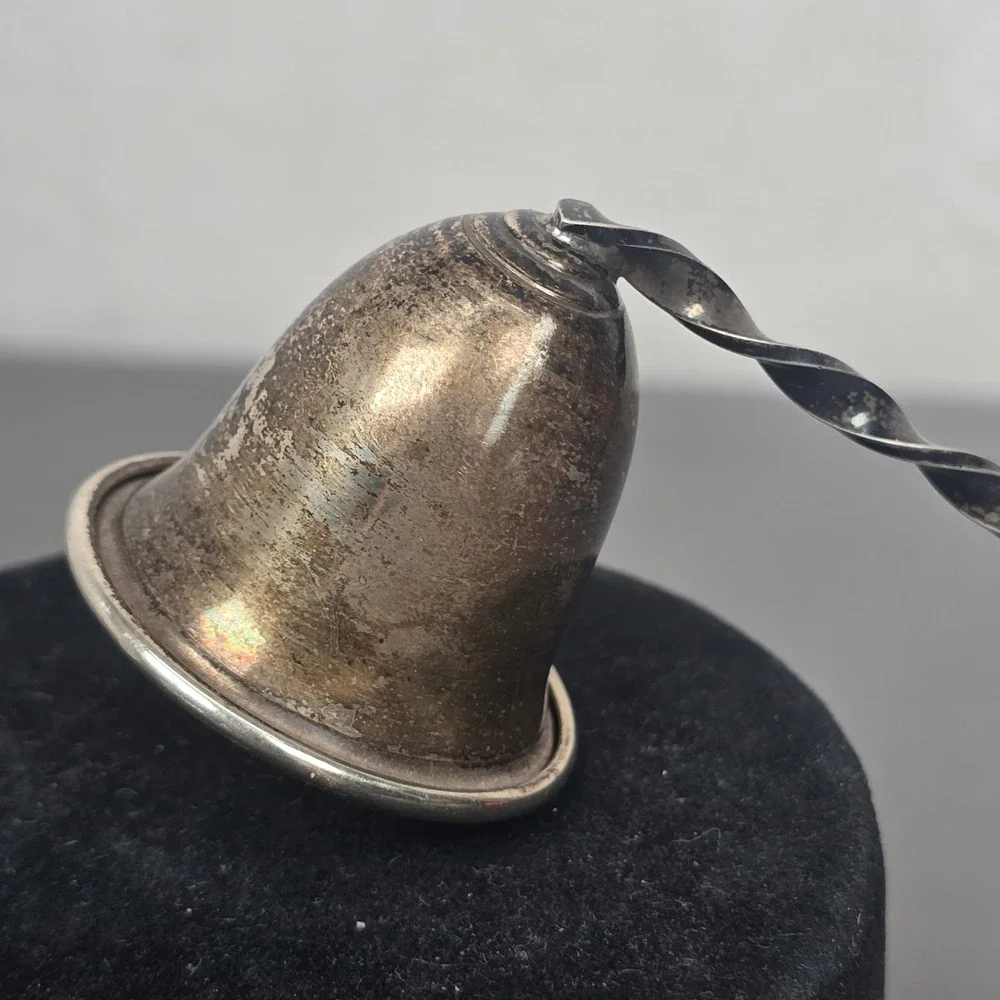 Vintage Sterling Silver Bell Candle Snuffer Long Twisted Handle 8.5